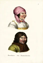 Abitanti della Penisola di Kamchatka, Siberia, 1824